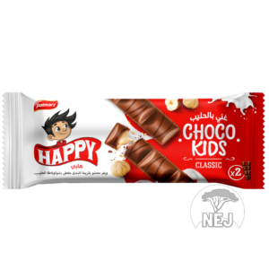 Mini gauffrette enrobée Happy chocolat au lait fourrée à la crème de noisette